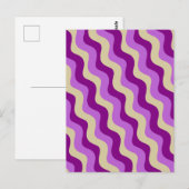 Retro Wavy Geometric Lila Cream Postkarte (Vorne/Hinten)