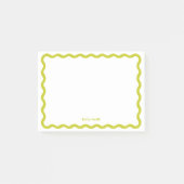 Retro Wavy Limon Modernes Personalisiertes Geschir Post-it Klebezettel (Vorderseite)