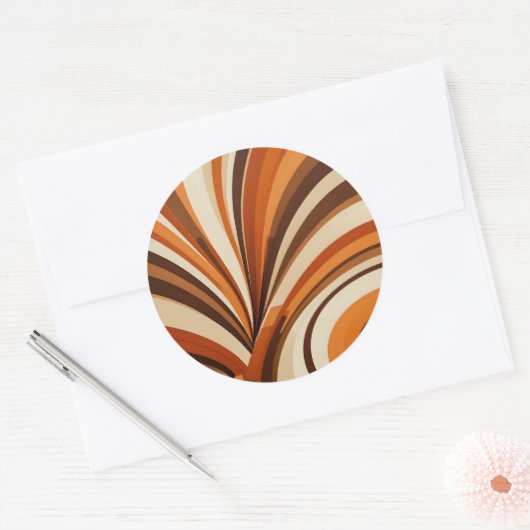 Retro Wavy Lines 70er Circle Sticker (Umschlag)