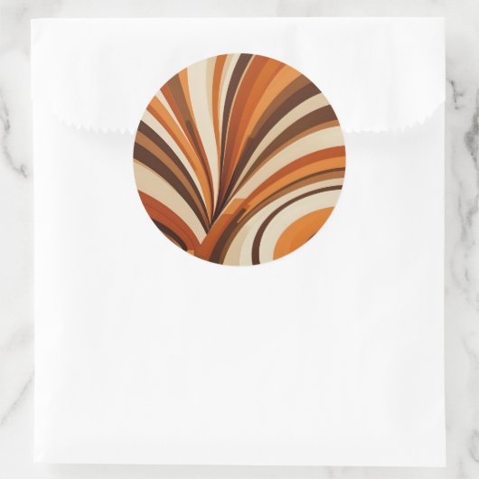 Retro Wavy Lines 70er Circle Sticker (Tasche)