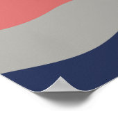 Retro Wavy Lines - Blue Turquoise Orange Poster (Ecke)