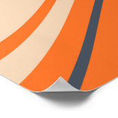 Retro Wavy Lines - Orange, Navy, Yellow, Beige Poster (Ecke)