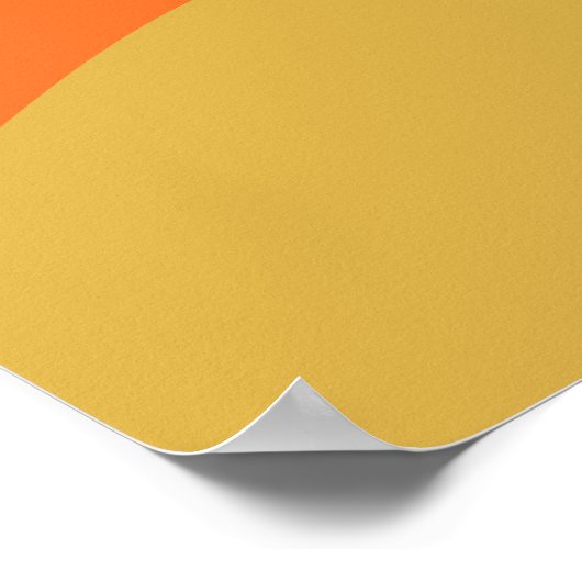 Retro Wavy Lines - Orange, Navy, Yellow, Beige Poster (Ecke)