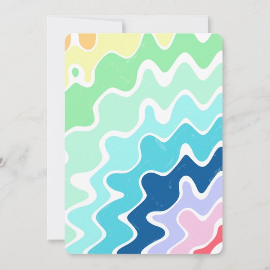 Retro Wavy Lines Pastell Rainbow Colors Muster (Rückseite)