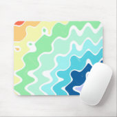 Retro Wavy Lines Pastell Rainbow Colors Muster Mousepad (Mit Mouse)
