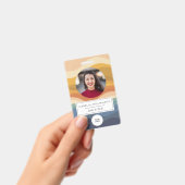 Retro Wavy Lines Unique Employee Foto ID Ausweis (Handheld)