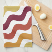 Retro-Wavy-Linien - Warme Farbe Küchentücher (Viertel Falte)