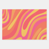 Retro Wavy Loops Trippy Abstraktes Muster Geschenkpapier Set (Vorderseite 2)
