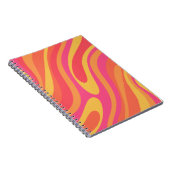 Retro Wavy Loops Trippy Abstraktes Muster Notizblock (Rechte Seite)