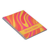Retro Wavy Loops Trippy Abstraktes Muster Notizblock (Rechte Seite)