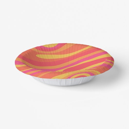 Retro Wavy Loops Trippy Abstraktes Muster Pappteller (Gewinkelt)