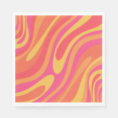 Retro Wavy Loops Trippy Abstraktes Muster Serviette (Vorderseite)