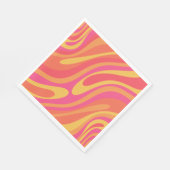 Retro Wavy Loops Trippy Abstraktes Muster Serviette (Ecke)