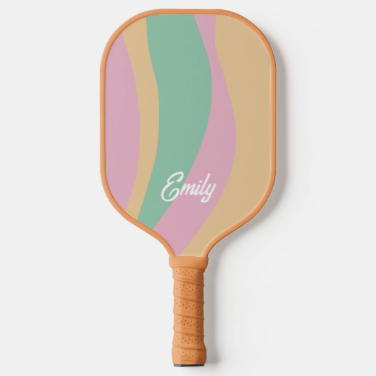 Retro Wavy Muster Pickleball Paddel Pickleball Schläger (Vorderseite)