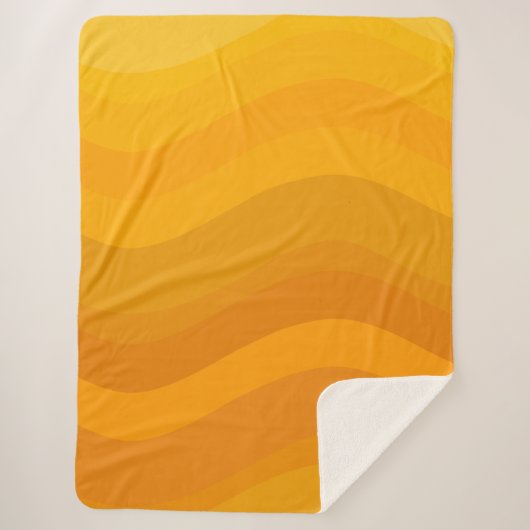 Retro Wavy Muster Warme erthy Tones Ästhetik Sherpadecke (Vorderseite)