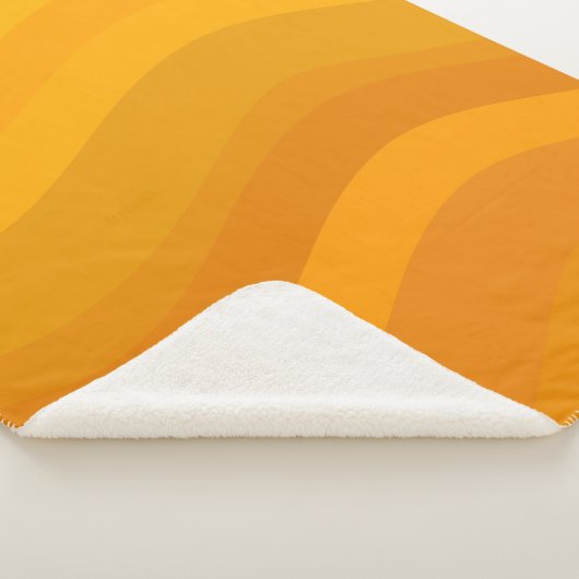 Retro Wavy Muster Warme erthy Tones Ästhetik Sherpadecke (3/4)