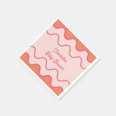 Retro Wavy Orange Pink Curve Baby Dusche Serviette (Ecke)