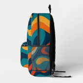 Retro Wavy Pattern Modern Abstract  Bedruckter Rucksack (Rechts)
