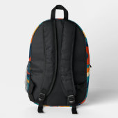 Retro Wavy Pattern Modern Abstract  Bedruckter Rucksack (Rückseite)