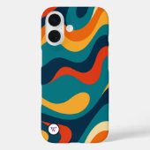 Retro Wavy Pattern Modern Abstract iPhone Case (Rückseite)
