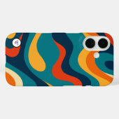 Retro Wavy Pattern Modern Abstract iPhone Case (Rückseite (Horizontal))