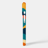 Retro Wavy Pattern Modern Abstract iPhone Case (Rückseite / Links)