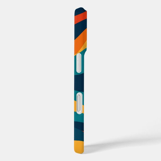 Retro Wavy Pattern Modern Abstract iPhone Case (Rückseite / Rechts)