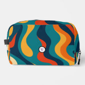 Retro Wavy Pattern Modern Abstract Make Up Bag Waschbeutel (Vorderseite)