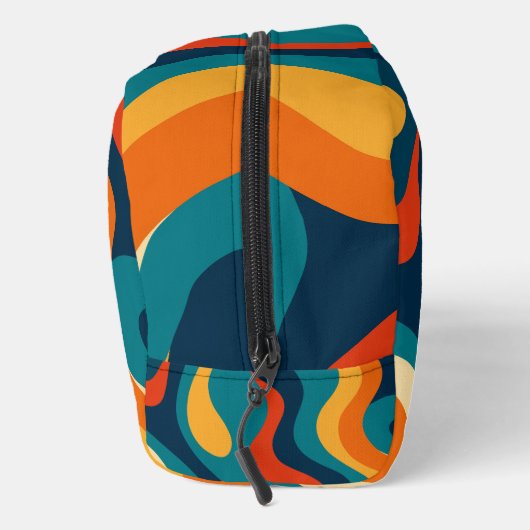 Retro Wavy Pattern Modern Abstract Make Up Bag Waschbeutel (Rechts)