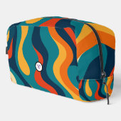 Retro Wavy Pattern Modern Abstract Make Up Bag Waschbeutel (Rechte Ecke)