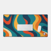 Retro Wavy Pattern Modern Abstract  Schreibtischunterlage (Tastatur & Maus)