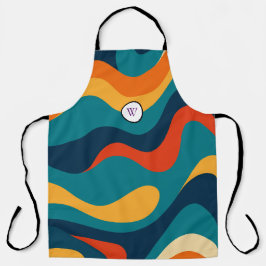 Retro Wavy Pattern Modern Abstract Schürze