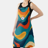 Retro Wavy Pattern Modern Abstract  Schürze (InSitu)