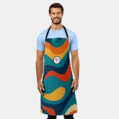Retro Wavy Pattern Modern Abstract  Schürze (Getragen)