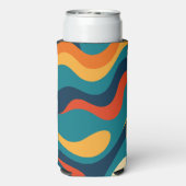 Retro Wavy Pattern Modern Abstract  Selters Dosenkühler (Seltzer Rückseite)