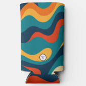 Retro Wavy Pattern Modern Abstract  Selters Dosenkühler (Vorderseite)