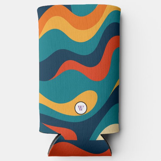 Retro Wavy Pattern Modern Abstract  Selters Dosenkühler (Vorderseite)