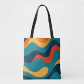 Retro Wavy Pattern Modern Abstract Tasche (Vorderseite)