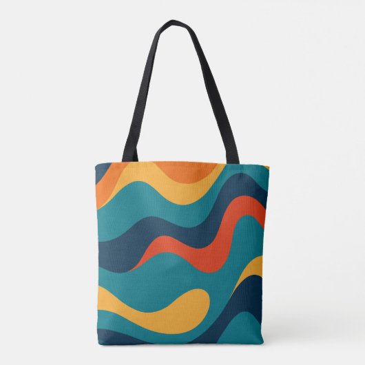 Retro Wavy Pattern Modern Abstract Tasche (Rückseite)