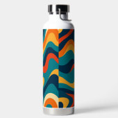 Retro Wavy Pattern Modern Abstract  Trinkflasche (links)