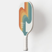 Retro Wavy Personalisiert Name Pickleball Paddle (Links)