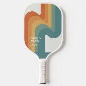 Retro Wavy Personalisiert Name Pickleball Paddle (Rückseite)