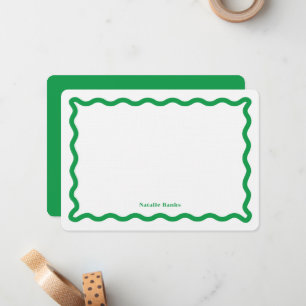 Retro Wavy Personalisiert Stationery Mitteilungskarte