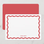 Retro Wavy Personalisiert Stationery Mitteilungskarte (Vorne/Hinten)