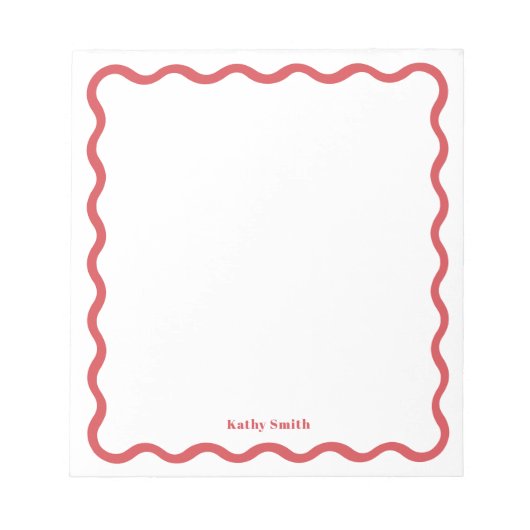 Retro Wavy Personalisiert Stationery Notizblock (Vorderseite)