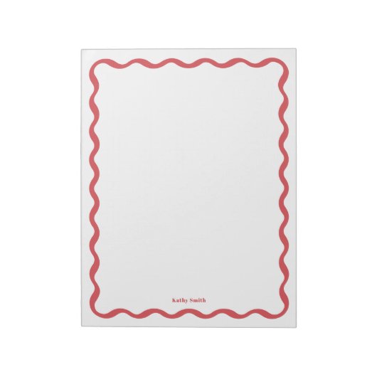 Retro Wavy Personalisiert Stationery Notizblock (Rotiert)