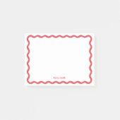 Retro Wavy Personalisiert Stationery Post-it Klebezettel (Vorderseite)