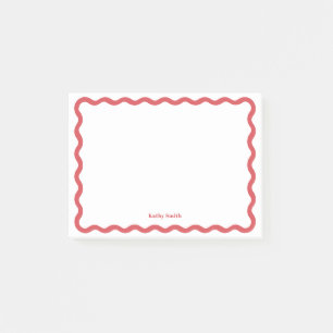 Retro Wavy Personalisiert Stationery Post-it Klebezettel