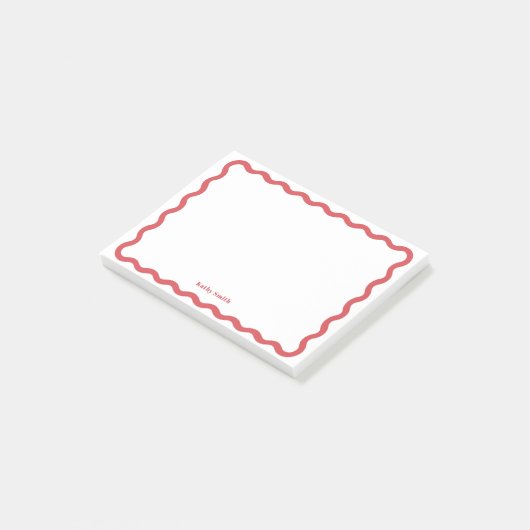Retro Wavy Personalisiert Stationery Post-it Klebezettel (angewinkelt)
