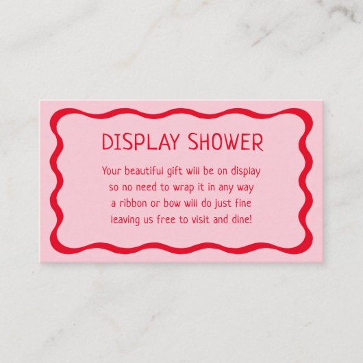 Retro Wavy Pink and Red Display Showeinlage Begleitkarte (Vorderseite)